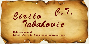 Ćirilo Tabaković vizit kartica